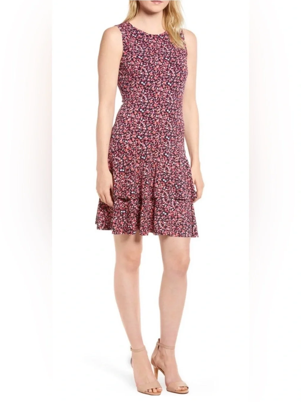 MICHAEL Micheal Kors Wildflower Flounce Sleeveless Dress